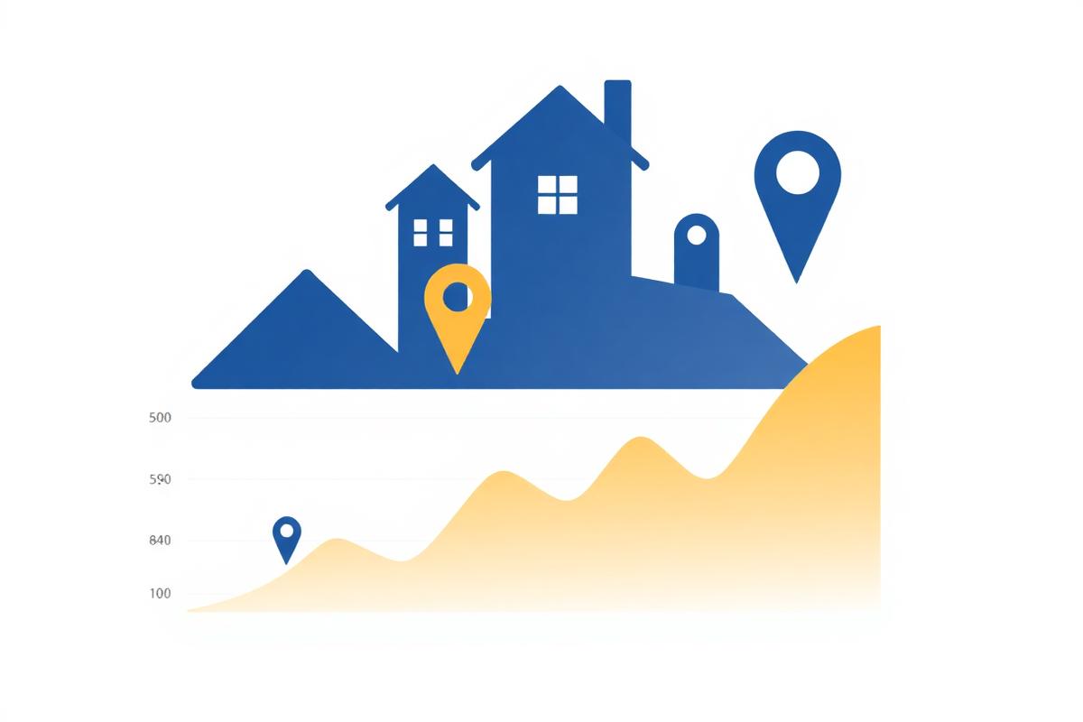 Real estate price prediction dashboard illustration